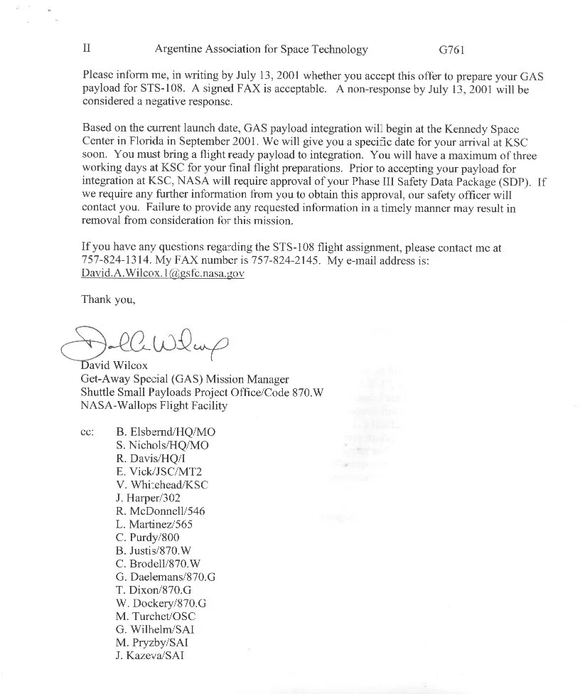 Publicación de la NASA sobre el PADE