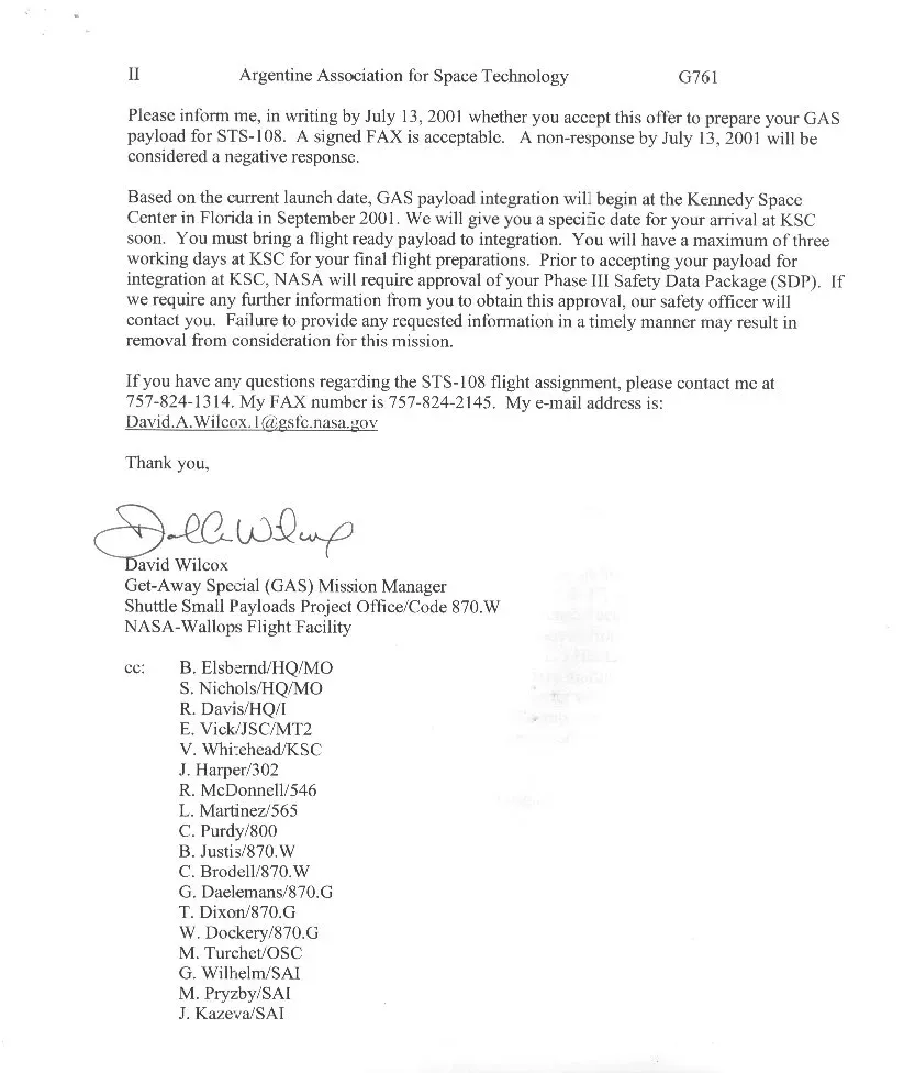 Publicación de la NASA sobre el PADE